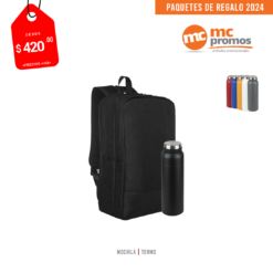 MC PACK50NEGRO Empresarial Navidad Posada Mochila Termo